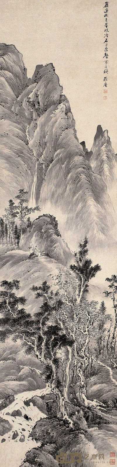 龚海 林泉高致图 轴 170×43cm